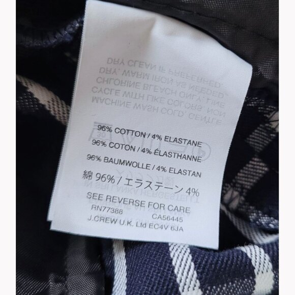 NWOT J. Crew Martie Slim Cropped Pant in Bi-Stretch Navy/White Gingham - Picture 14 of 14